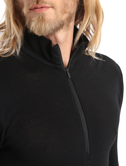 Icebreaker Merino 175 Everyday Long Sleeve Half Zip Thermal Top Black Herr - Underställ