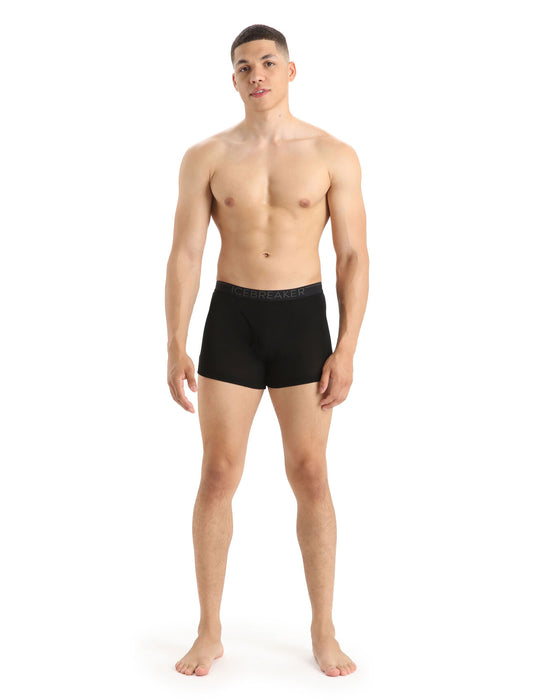 Icebreaker Merino 175 Everyday Thermal Boxers With Fly Black Herr - Underställ