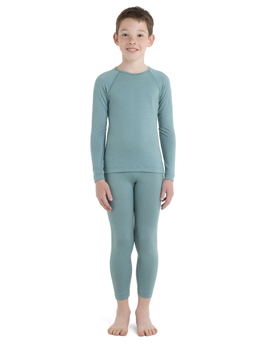 Icebreaker Kids' Merino 200 Oasis Long Sleeve Crewe Thermal Top  Cloud Ray Unisex Barn - Underställ Dam