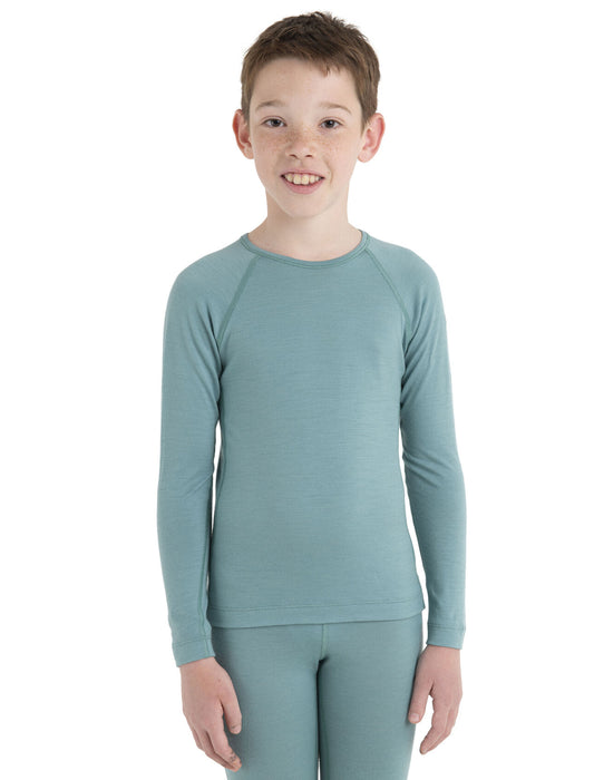 Icebreaker Kids' Merino 200 Oasis Long Sleeve Crewe Thermal Top  Cloud Ray Unisex Barn - Underställ Dam