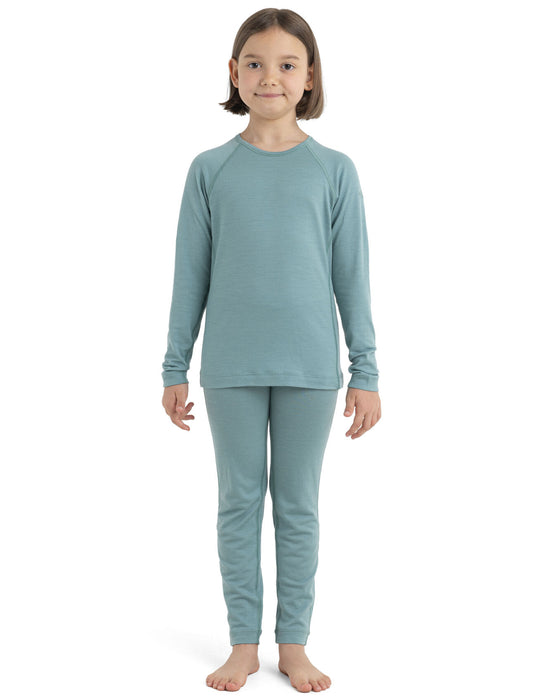 Icebreaker Kids' Merino 200 Oasis Long Sleeve Crewe Thermal Top  Cloud Ray Unisex Barn - Underställ Dam