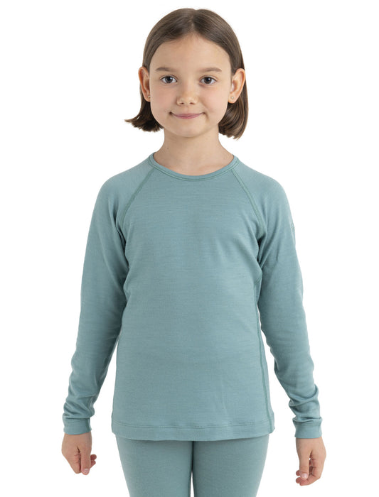 Icebreaker Kids' Merino 200 Oasis Long Sleeve Crewe Thermal Top  Cloud Ray Unisex Barn - Underställ Dam