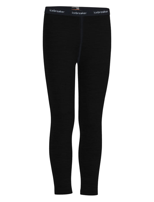 Icebreaker Kids' Merino 200 Oasis Thermal Leggings  Black Unisex Barn - Underställ Dam