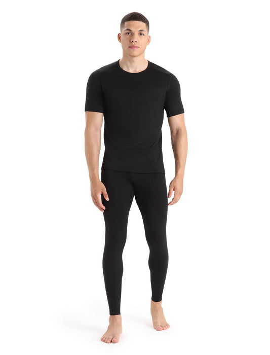 Icebreaker Merino 200 Oasis Short Sleeve Crewe Thermal Top Black Herr - Underställ