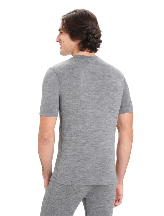 Icebreaker Merino 200 Oasis Short Sleeve Crewe Thermal Top Gritstone Heather Herr - Underställ