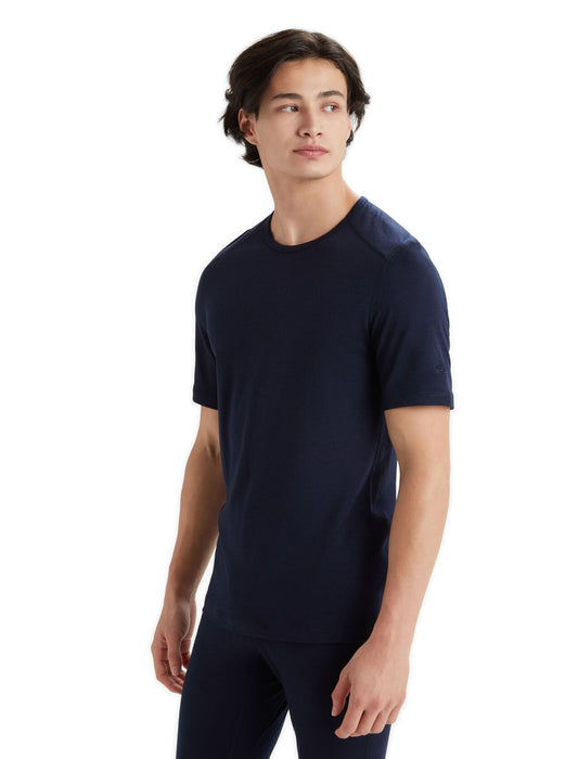 Icebreaker Merino 200 Oasis Short Sleeve Crewe Thermal Top Midnight Navy Herr - Underställ