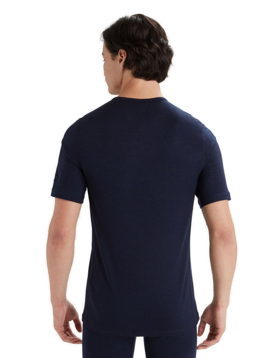 Icebreaker Merino 200 Oasis Short Sleeve Crewe Thermal Top Midnight Navy Herr - Underställ