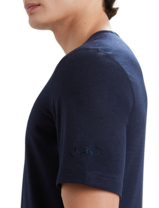 Icebreaker Merino 200 Oasis Short Sleeve Crewe Thermal Top Midnight Navy Herr - Underställ