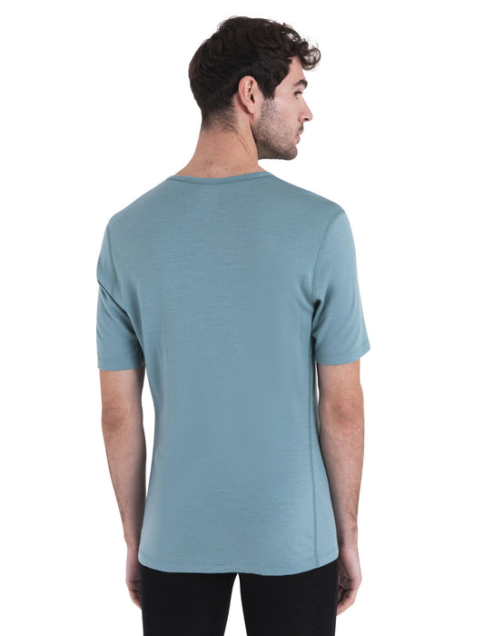 Icebreaker Merino 200 Oasis Short Sleeve Crewe Thermal Top Cloud Ray Herr - Underställ