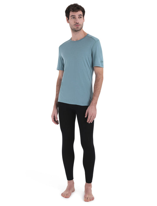 Icebreaker Merino 200 Oasis Short Sleeve Crewe Thermal Top Cloud Ray Herr - Underställ