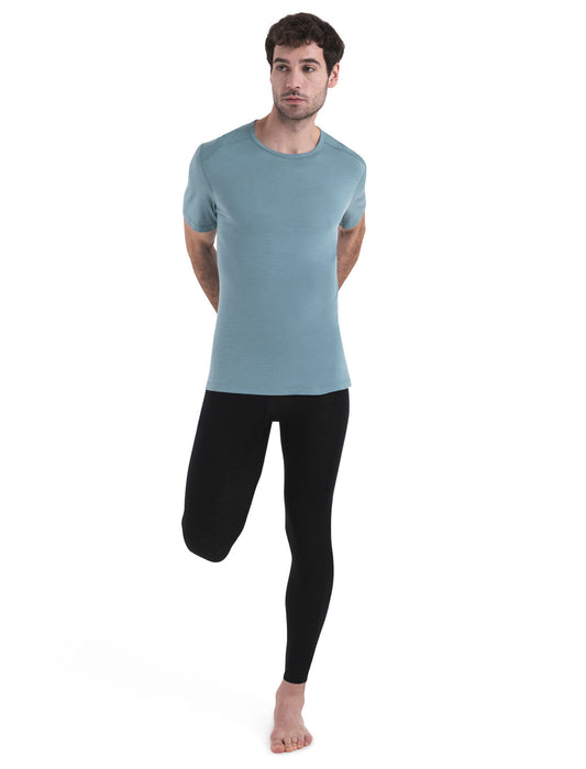 Icebreaker Merino 200 Oasis Short Sleeve Crewe Thermal Top Cloud Ray Herr - Underställ