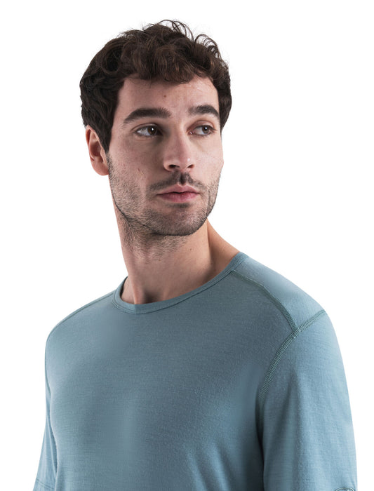 Icebreaker Merino 200 Oasis Short Sleeve Crewe Thermal Top Cloud Ray Herr - Underställ