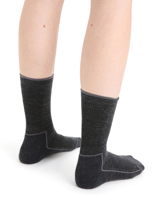 Icebreaker Merino Blend Hike Cool-Lite 3Q Crew Socks  Jet Heather/Monsoon Dam - Strumpor Dam