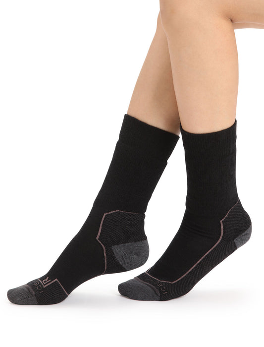 Icebreaker Merino Hike+ Medium Crew Socks  Black/Monsoon/Mink Dam - Strumpor Dam