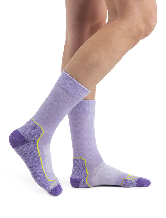 Icebreaker Merino Hike+ Light Crew Socks  Purple Gaze/Magic/Hyper Dam - Strumpor Dam