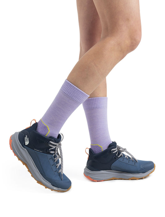 Icebreaker Merino Hike+ Light Crew Socks  Purple Gaze/Magic/Hyper Dam - Strumpor Dam