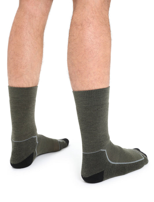 Icebreaker Merino Hike+ Medium Crew Socks Loden/Black/Gritstone Heather Herr - Strumpor