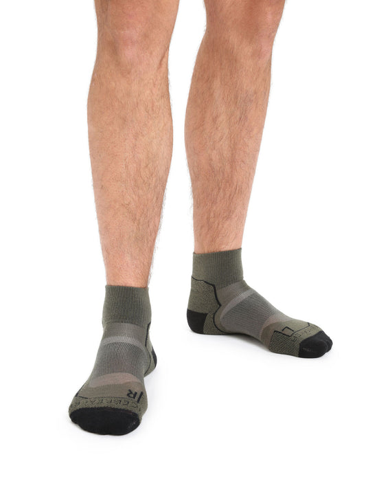 Icebreaker Merino Hike+ Light Mini Socks Loden/Black/Gritstone Heather Herr - Strumpor