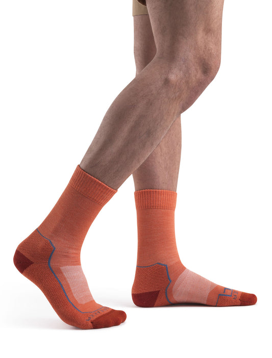 Icebreaker Merino Hike+ Light Crew Socks Ember/Kyanite/Molten Herr - Strumpor