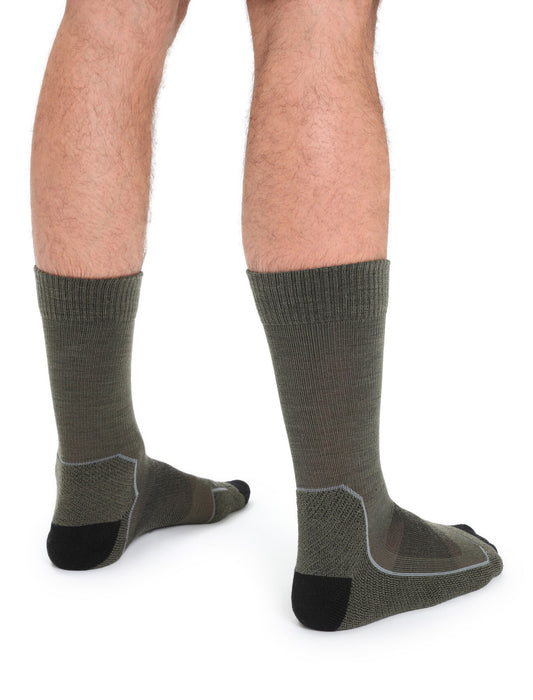 Icebreaker Merino Hike+ Light Crew Socks Loden/Black/Gritstone Heather Herr - Strumpor