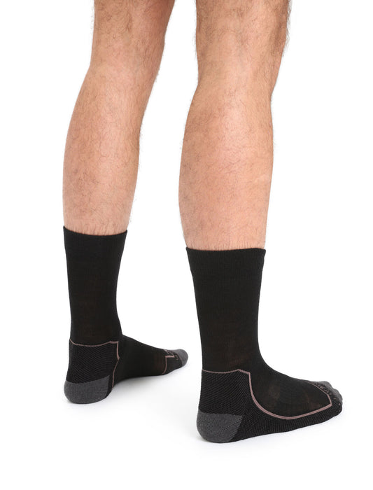 Icebreaker Merino Hike+ Light Crew Socks Black/Mink Herr - Strumpor