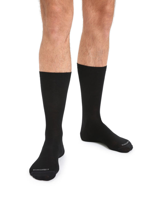 Icebreaker Merino Lifestyle Fine Gauge Crew Socks Black Herr - Strumpor