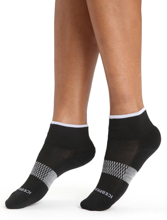 Icebreaker Merino Multisport Light Mini Socks  Black/Snow/Metro Heather Dam - Strumpor Dam