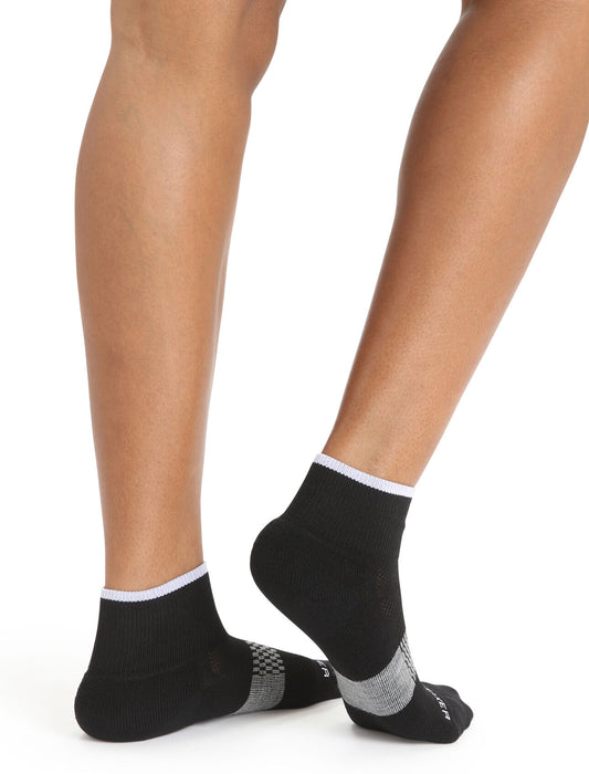 Icebreaker Merino Multisport Light Mini Socks  Black/Snow/Metro Heather Dam - Strumpor Dam