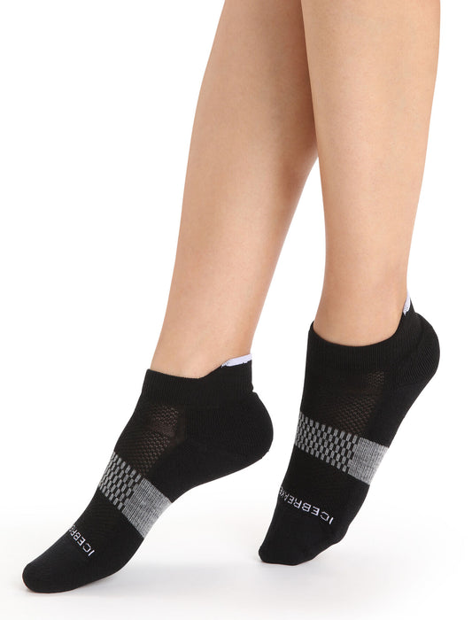 Icebreaker Merino Multisport Light Micro Socks Black/Snow/Metro Heather Dam - Strumpor Dam