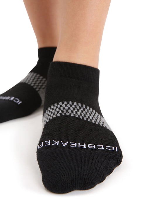 Icebreaker Merino Multisport Light Micro Socks Black/Snow/Metro Heather Dam - Strumpor Dam