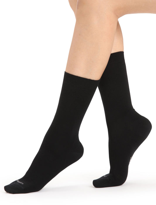 Icebreaker Merino Lifestyle Fine Gauge Crew Socks  Black Dam - Strumpor Dam