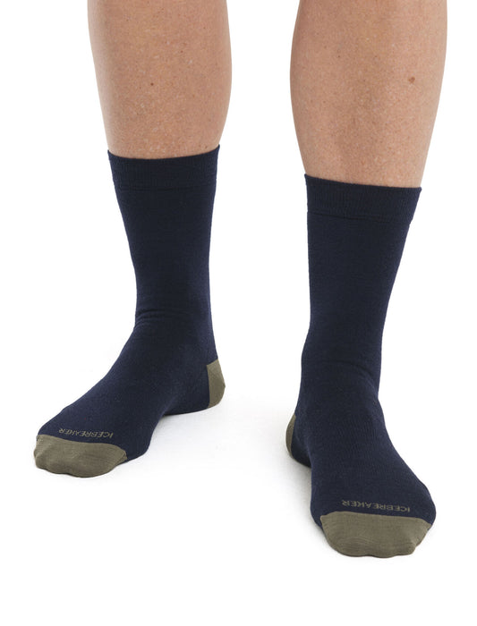 Icebreaker Merino Lifestyle Fine Gauge Crew Socks  Midnight Navy/Loden Dam - Strumpor Dam