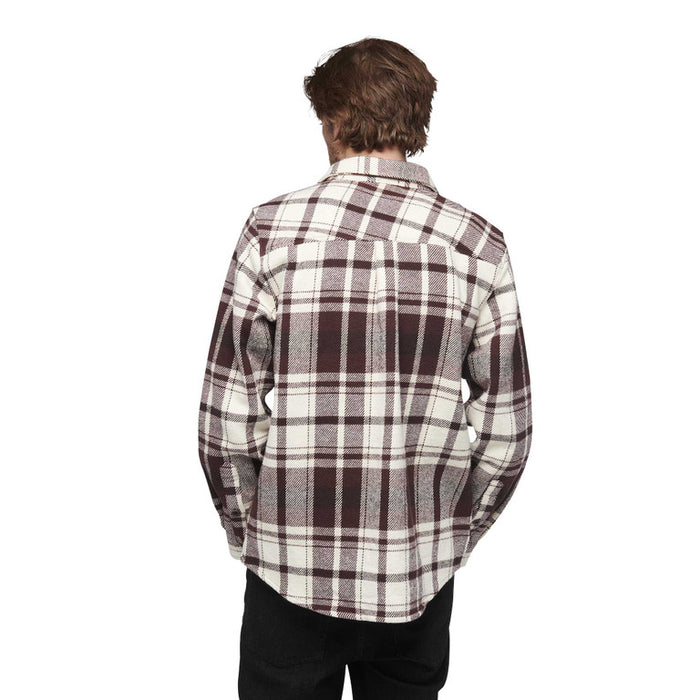 Black Diamond M Project Heavy Flannel Burgundy-Off White Plaid Herr - Tröja