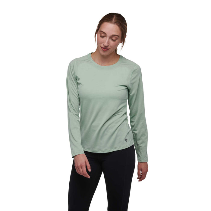 Black Diamond W Lightwire Ls Tee Foam Green Dam - T-Shirt