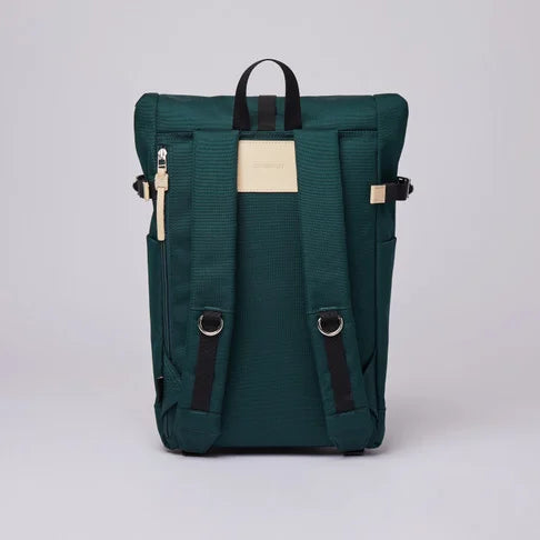 Sandqvist Ryggsäck ILON - Dark Green with Natural Leather