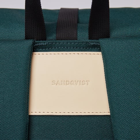 Sandqvist Ryggsäck ILON - Dark Green with Natural Leather