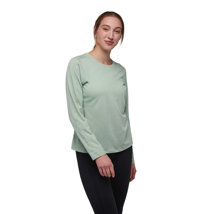 Black Diamond W Lightwire Ls Tee Foam Green Dam - T-Shirt