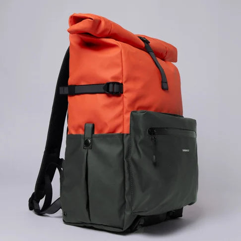 Sandqvist Ryggsäck - RUBEN 2.0 Multi Orange/Dark Green