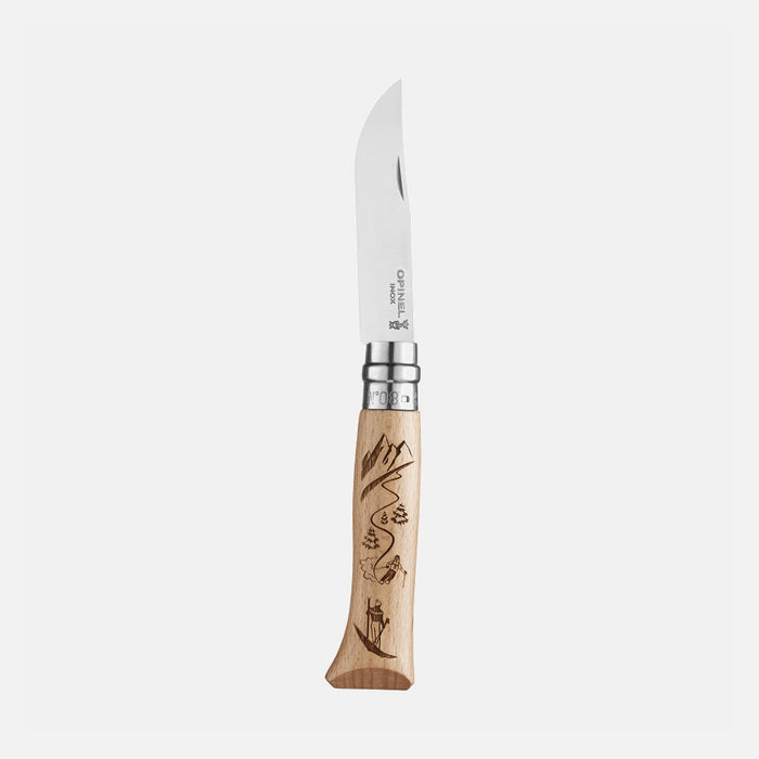 Opinel N08 Engraved Sport Skiing Beech