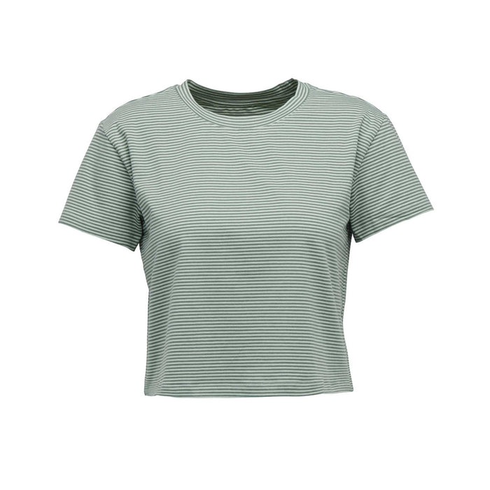 Black Diamond W Bd Stripe Crop Ss Tee Foam Green-Laurel Green Dam - T-Shirt