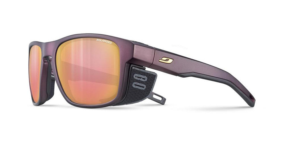 Julbo Shield M Spectron Polarized 3 Pink Lens Burgundy / Gold Frame - Solglasögon