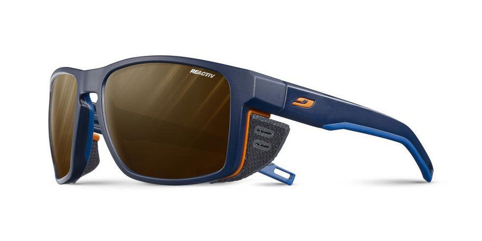 Julbo Shield Reactiv 2-4 Polarized Brown Lens Dark Blue / Orange Frame - Solglasögon