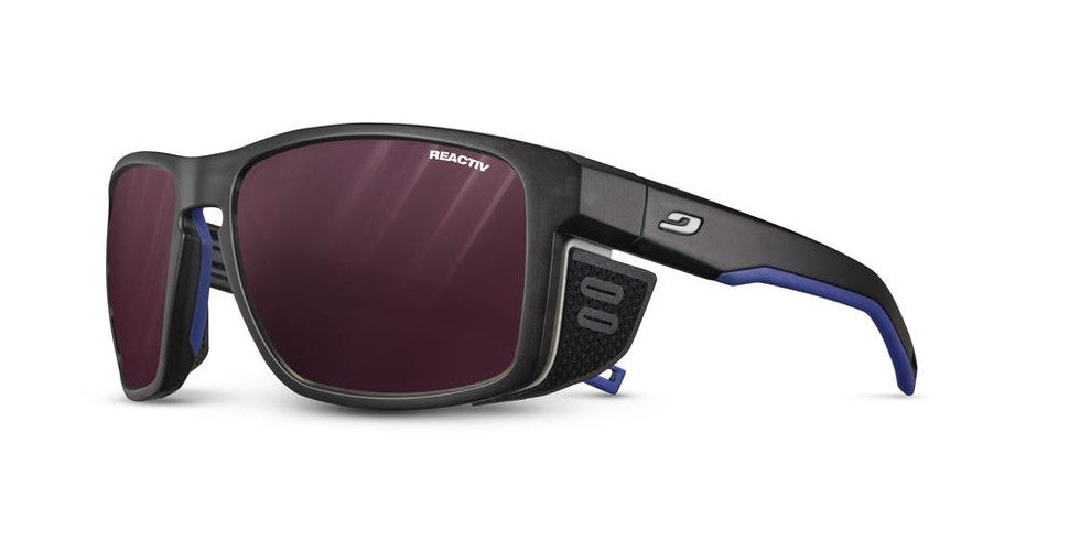 Julbo Shield Reactiv 0-4 High Contrast Transparent Lens Translucent Black / Blue / White Frame - Solglasögon