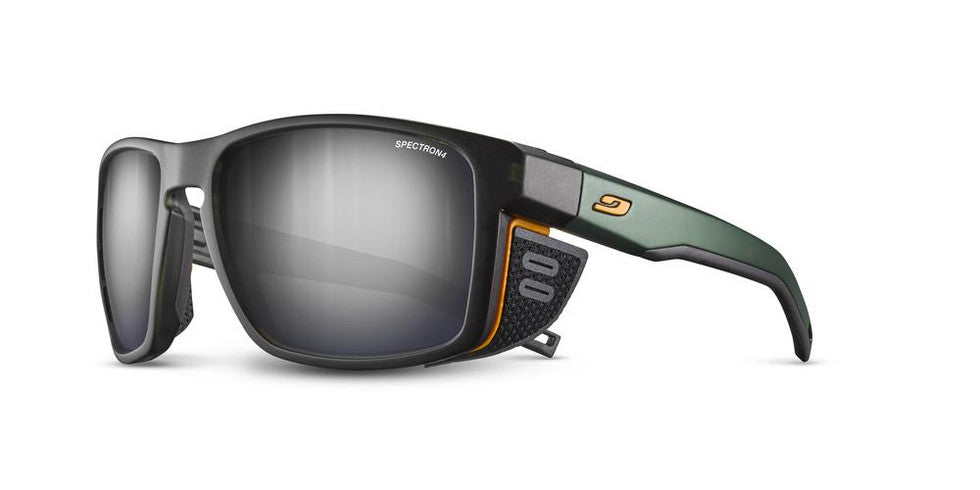 Julbo Shield Spectron 4 Brown Lens Translucent Dark Green / Dark Green / Orange Frame - Solglasögon