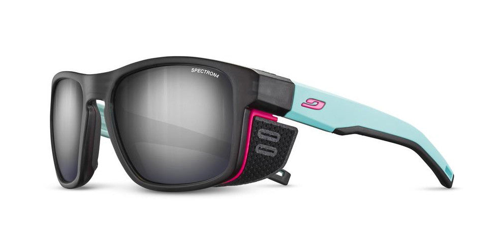 Julbo Shield M Spectron 4 Brown Lens Translucent Black / Light Blue / Pink Frame - Solglasögon