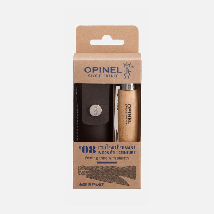 Opinel N08 Beech Stainless Steel +sheath