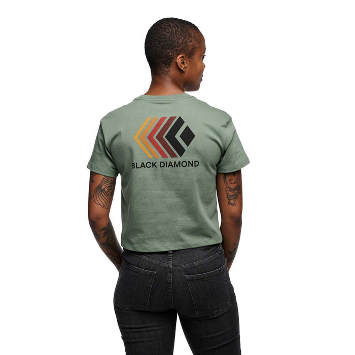 Black Diamond W Faded Crop Ss Tee Laurel Green Dam - T-Shirt