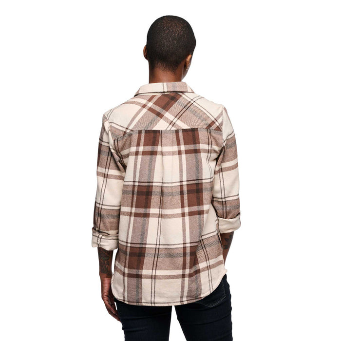 Black Diamond W Project Flannel Chalk Pink-Walnut Plaid Dam - Tröja