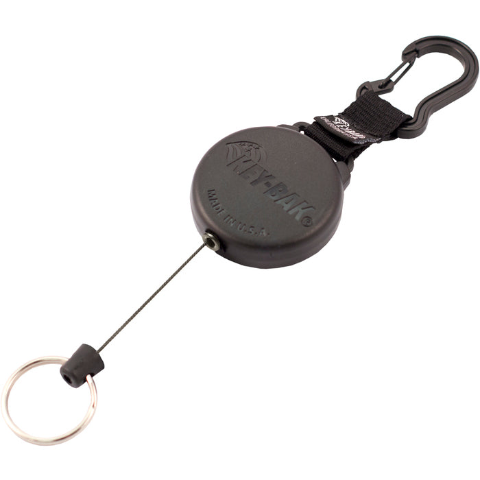 Key-Bak Carabineer With Split Ring, Clam Sort One Size