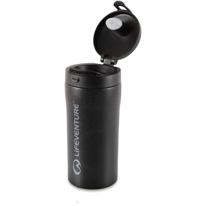 Lifeventure Flip-Top Thermal Mug Matt Black 300 Ml